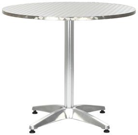 vidaXL ezüstszínű alumínium kerti asztal 80 x 70 cm
