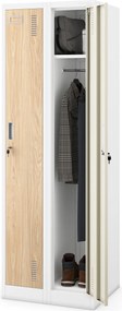 Kétrekeszes dolgozói öltözőszekrény fehér / sonoma tölgy: Eco Design KACPER II, 600 x 1800 x 500 mm