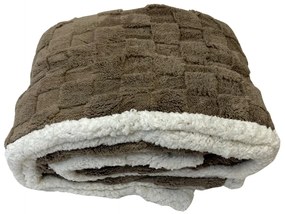 Luxus báránytakaró sötétbarna mikroplüssből 200x230cm TiaHome