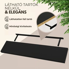 FIGO + fali polc konzollal, 110cm, fekete Casaria