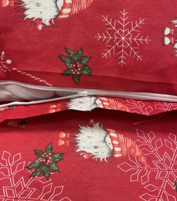 Karácsonyi pamut ágyneműhuzat Merry Christmas red 200x140cm+90x70cm  TiaHome - 1x Párna 90x70cm, 1x Paplan 140x200cm