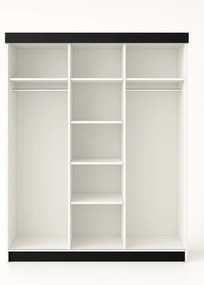 Bill 2 200 Tolóajtós Szekrény 200cm, Grafit-Fehér