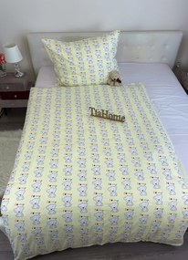 Gyermek pamut lepedők Bear love TiaHome - 1x Párna 90x70cm, 1x Paplan 140x200cm