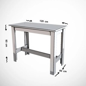 Barra étkezőasztal, kaukázusi tölgy, 120 cm