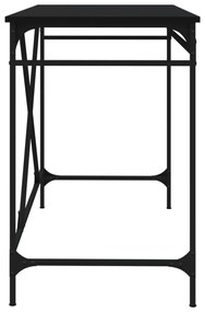 fekete szerelt fa és vas íróasztal 100 x 50 x 75 cm