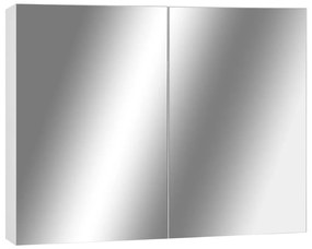 fehér MDF tükrös fürdőszobaszekrény 80 x 15 x 60 cm