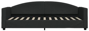 fekete kihúzható szövet heverő fiókokkal 80 x 200 cm