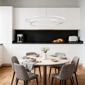 Brilagi-LED Fényerőszabályozható kábeles csillár TWISTER LED/105W/230V, átmérő 100 cm, fehér + távirányítóval