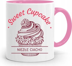 Rózsaszín Bögre Péknek Sweet Cupcake Ajándék fényképes nyomtatással