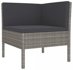vidaXL 14 részes szürke polyrattan kerti ülőgarnitúra párnákkal