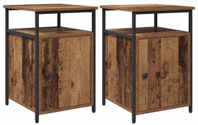 Éjjeliszekrény 2 pcs Öreg fa Faanyag