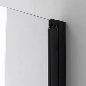 Stuxi Bari Big Black 200 cm széles kétszárnyú nyíló zuhanyajtó, 6 mm vízlepergető üveggel, matt fekete profillal, 195 cm magas
