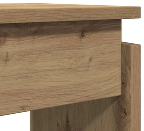 kézműves tölgy színű szerelt fa dohányzóasztal 102x30x80 cm