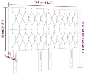 4 db sötétkék bársony fejtámla 72x7x78/88 cm