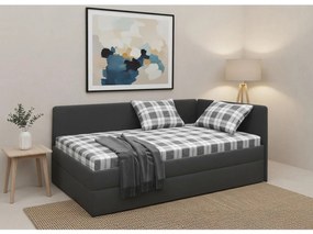 Kárpitozott heverő univerzálisan balra/jobbra szerelhető fejvéggel ARLY 110x200 cm antracit/fehér 8590828129370