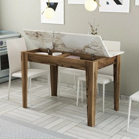 Kiev White and Walnut étkezőasztal