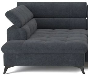 Fekete MARANO balos L-alakú kihajtható sarokkanapé