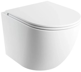 OMNIRES OTTAWASPXMWBM - Falra szerelhető WC SoftClose záródású ülőkével OTTAWA, kerámia/fehér