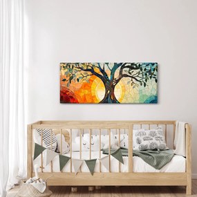 Kép – Mozaik – nap és fa I. (120x50 cm)
