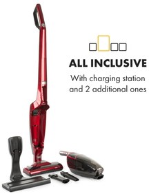 Klarstein TurboHybrid, porszívó, padló- és kézi porszívó, metál piros