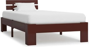 vidaXL sötétbarna tömör fenyőfa ágykeret 90 x 200 cm