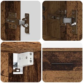 Fürdőszoba bútor szett 2 pcs Régi fa 76.5 x 35 x 64 cm Faanyag