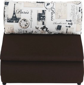 Kinyitható fotel, barna/minta, KENY NEW