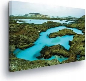 Vászonkép 80x60 Kék lagúna Izland geotermikus táj természet türkiz