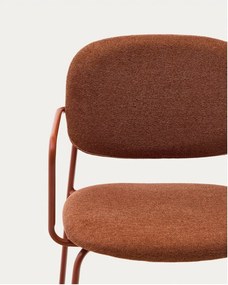 Terrakotta színű fém karfás étkezőszék Meli – Kave Home