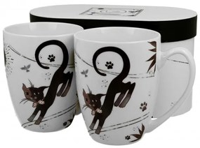 Porcelán macskás bögre díszdobozban 2 db szett Charming cats 380 ml