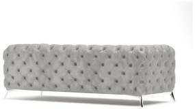 Világosszürke bársony kanapé 225 cm Chelsea – Ropez