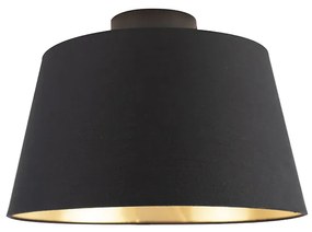 Mennyezeti lámpa pamut árnyalatú fekete arannyal 32 cm - kombinált fekete