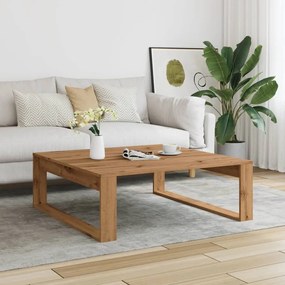 kézműves tölgy színű szerelt fa dohányzóasztal 100 x 100 x 35cm