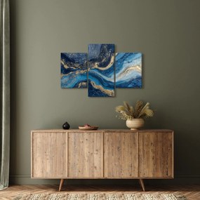 Kép - Kék-arany absztrakt márvány (90x60 cm)