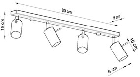 Sollux SL.0731 - Spotlámpa RING 4xGU10/10W/230V