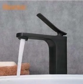 Álló mosdócsaptelep EYN CKB2241, egykaros, egylyukas kivitel fekete, matt fekete és sötétszürke felülettel — 16,5 cm