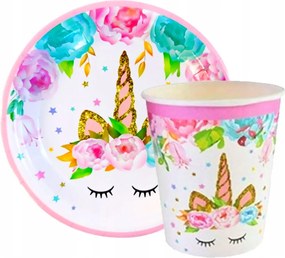 Tányér Készlet Unikornis papírpohár Unikornis Szülinap 6kpl