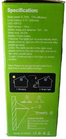 Napenergiás világítás 45 LED mozgás- és szürkületi érzékelővel