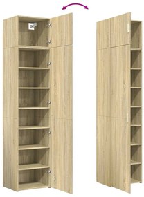 sonoma tölgy szerelt fa vékony tárolószekrény 50x42,5x225 cm