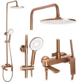 REA-P2418 - AVALON zuhanyszett csapteleppel, szálcsiszolt réz