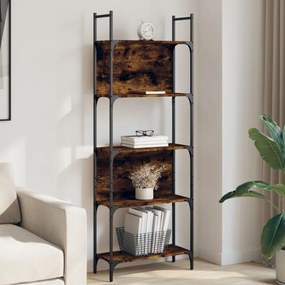 5 szintes füstös tölgy szerelt fa könyvespolc 60,5x24x166,5 cm