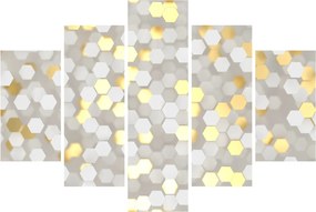 Kép - Arany és fehér hatszögek (150x105 cm)