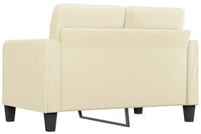 2 személyes krémszínű műbőr kanapé 120 cm
