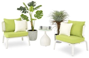 Cerres 2 db Kerti/terasz fotel és asztalka, fehér/zöld