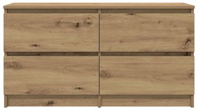 kézműves tölgy színű szerelt fa TV-szekrény 100x35x54 cm