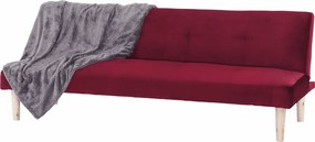 Kanapé széthúzhatós, bordó/tölgy, ALIDA
