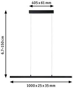 Paulmann 79693 - LED/42W Dimmelhető csillár zsinóron LENTO 230V fekete