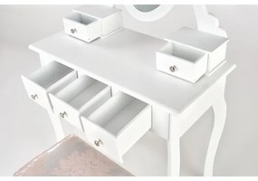Öltözködő asztal SARA 80x130 cm + stool 45x37 cm fehér