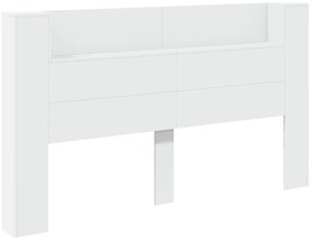 Fejtámla LED -es lámpákkal Fehér 180 x 16,5 x 103,5 cm Faanyag