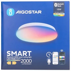 Aigostar LED RGBW fürdőszobai mennyezeti lámpa 18W 230V IP44 DO-val